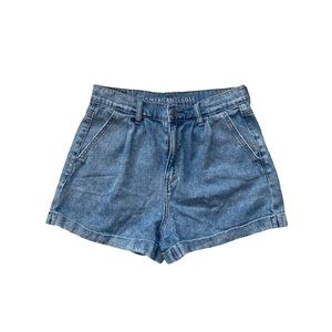 American Eagle High Waisted Mom Shorts Blue Denim Size 4